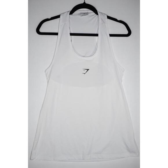 Gymshark White Workout Tank Top Womens Size M | Stringer Racerback Athletic Gym - Picture 2 of 12